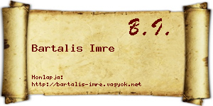 Bartalis Imre névjegykártya