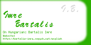 imre bartalis business card